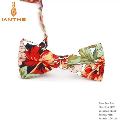 Vyriškas peteliškės lankstus peteliškės glotnus kaklaraištis, minkštas 100 % medvilnės drugelio dekoratyvinis raštas Paisley gėlėmis margintos kaklo kaklaraiščiai Cravata