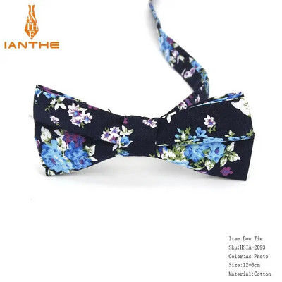 Vyriškas peteliškės lankstus peteliškės glotnus kaklaraištis, minkštas 100 % medvilnės drugelio dekoratyvinis raštas Paisley gėlėmis margintos kaklo kaklaraiščiai Cravata