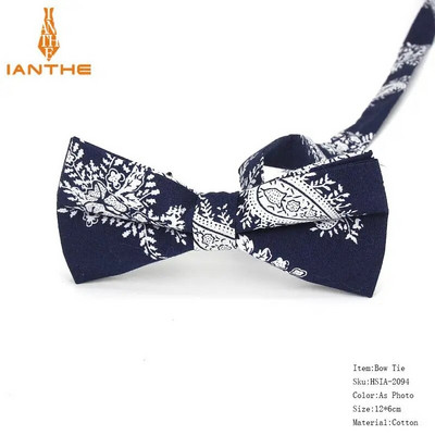 Vyriškas peteliškės lankstus peteliškės glotnus kaklaraištis, minkštas 100 % medvilnės drugelio dekoratyvinis raštas Paisley gėlėmis margintos kaklo kaklaraiščiai Cravata