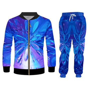 CJLM 3D σετ με κουκούλα Blue Art Graphics Φόρμα ανδρικής χειμερινής ένδυσης μπλουζάκι πόλο Μπλουζάκι με κουκούλα σακάκι αθλητικό κοστούμι Σύζυγος 2020