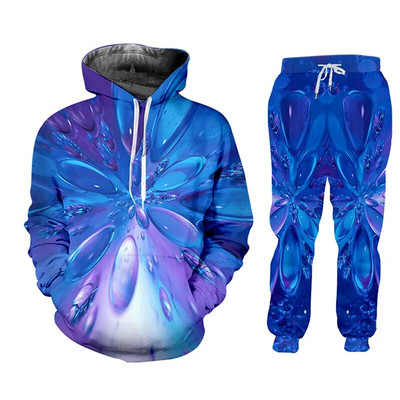 CJLM Set de hanorace 3D, albastru, grafică artistică, trening, îmbrăcăminte pentru bărbați, tricou polo, jachetă, costum sport, soț 2020