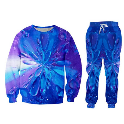 CJLM Set de hanorace 3D, albastru, grafică artistică, trening, îmbrăcăminte pentru bărbați, tricou polo, jachetă, costum sport, soț 2020