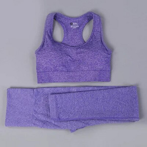 Bešavni set za jogu Odjeća za teretanu Ženska oprema za fitness Odjeća za vježbanje za žene Crop Top Sportski grudnjaci Tajice Žensko sportsko odijelo