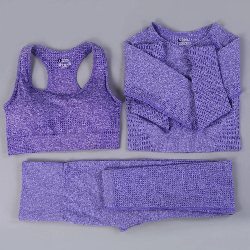 Bešavni set za jogu Odjeća za teretanu Ženska oprema za fitness Odjeća za vježbanje za žene Crop Top Sportski grudnjaci Tajice Žensko sportsko odijelo