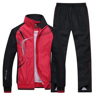 Set bărbați, primăvară toamnă, îmbrăcăminte sport pentru bărbați, seturi 2 piese, jachetă cu fermoar + pantaloni, imprimeu casual, fitness, jogging, costum sport pentru bărbați M-5XL