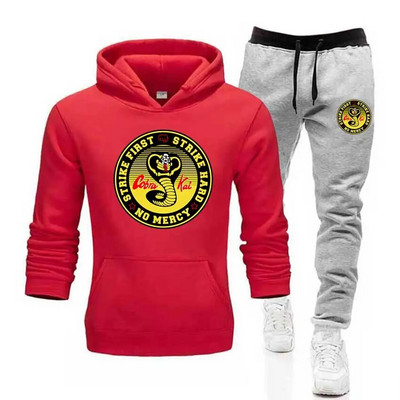 Seturi pentru bărbați Snake Cobra Kai, cu hanorace+pantaloni Harajuku, en-gros, costume sportive, hanorace ocazionale, trening, îmbrăcăminte sportivă