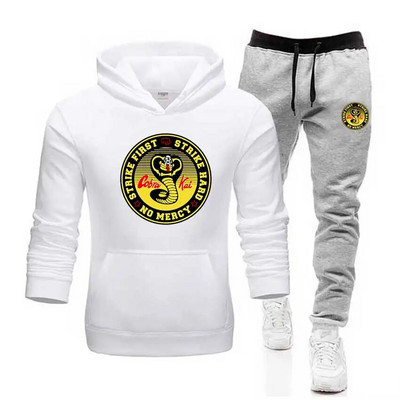 Seturi pentru bărbați Snake Cobra Kai, cu hanorace+pantaloni Harajuku, en-gros, costume sportive, hanorace ocazionale, trening, îmbrăcăminte sportivă