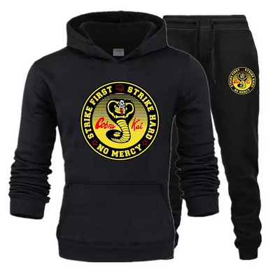 Seturi pentru bărbați Snake Cobra Kai, cu hanorace+pantaloni Harajuku, en-gros, costume sportive, hanorace ocazionale, trening, îmbrăcăminte sportivă