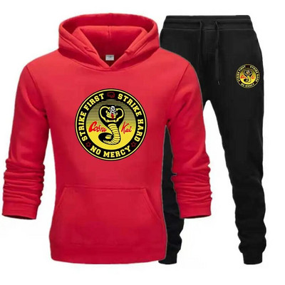 Seturi pentru bărbați Snake Cobra Kai, cu hanorace+pantaloni Harajuku, en-gros, costume sportive, hanorace ocazionale, trening, îmbrăcăminte sportivă