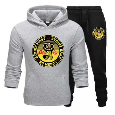 Seturi pentru bărbați Snake Cobra Kai, cu hanorace+pantaloni Harajuku, en-gros, costume sportive, hanorace ocazionale, trening, îmbrăcăminte sportivă