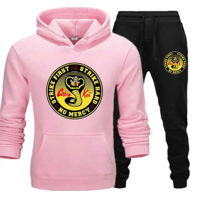 Seturi pentru bărbați Snake Cobra Kai, cu hanorace+pantaloni Harajuku, en-gros, costume sportive, hanorace ocazionale, trening, îmbrăcăminte sportivă
