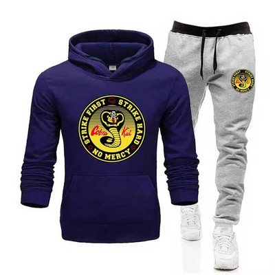 Seturi pentru bărbați Snake Cobra Kai, cu hanorace+pantaloni Harajuku, en-gros, costume sportive, hanorace ocazionale, trening, îmbrăcăminte sportivă