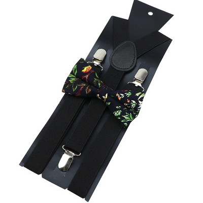 Βαμβακερές ζαρτιέρες Florla Σετ παπιγιόν ανδρικές γυναικείες τιράντες Παπιγιόν Y-πλάτη Ρυθμιζόμενο με κλιπ ελαστικές ζώνες λουριά Αξεσουάρ γάμου