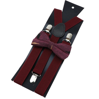 Βαμβακερές ζαρτιέρες Florla Σετ παπιγιόν ανδρικές γυναικείες τιράντες Παπιγιόν Y-πλάτη Ρυθμιζόμενο με κλιπ ελαστικές ζώνες λουριά Αξεσουάρ γάμου