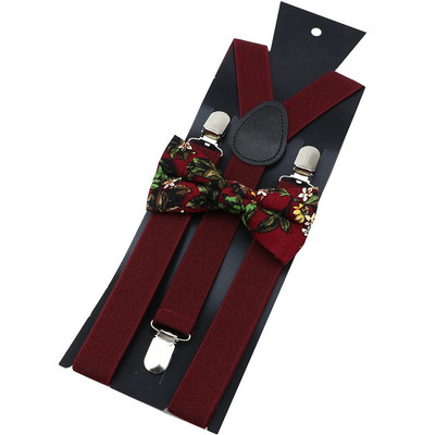 Βαμβακερές ζαρτιέρες Florla Σετ παπιγιόν ανδρικές γυναικείες τιράντες Παπιγιόν Y-πλάτη Ρυθμιζόμενο με κλιπ ελαστικές ζώνες λουριά Αξεσουάρ γάμου