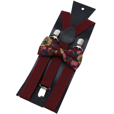 Βαμβακερές ζαρτιέρες Florla Σετ παπιγιόν ανδρικές γυναικείες τιράντες Παπιγιόν Y-πλάτη Ρυθμιζόμενο με κλιπ ελαστικές ζώνες λουριά Αξεσουάρ γάμου