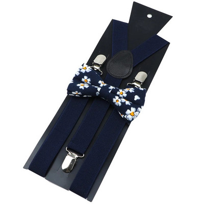 Βαμβακερές ζαρτιέρες Florla Σετ παπιγιόν ανδρικές γυναικείες τιράντες Παπιγιόν Y-πλάτη Ρυθμιζόμενο με κλιπ ελαστικές ζώνες λουριά Αξεσουάρ γάμου