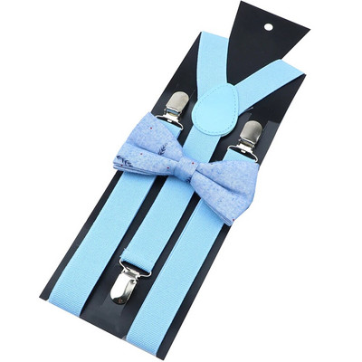 Βαμβακερές ζαρτιέρες Florla Σετ παπιγιόν ανδρικές γυναικείες τιράντες Παπιγιόν Y-πλάτη Ρυθμιζόμενο με κλιπ ελαστικές ζώνες λουριά Αξεσουάρ γάμου