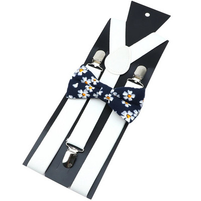 Βαμβακερές ζαρτιέρες Florla Σετ παπιγιόν ανδρικές γυναικείες τιράντες Παπιγιόν Y-πλάτη Ρυθμιζόμενο με κλιπ ελαστικές ζώνες λουριά Αξεσουάρ γάμου