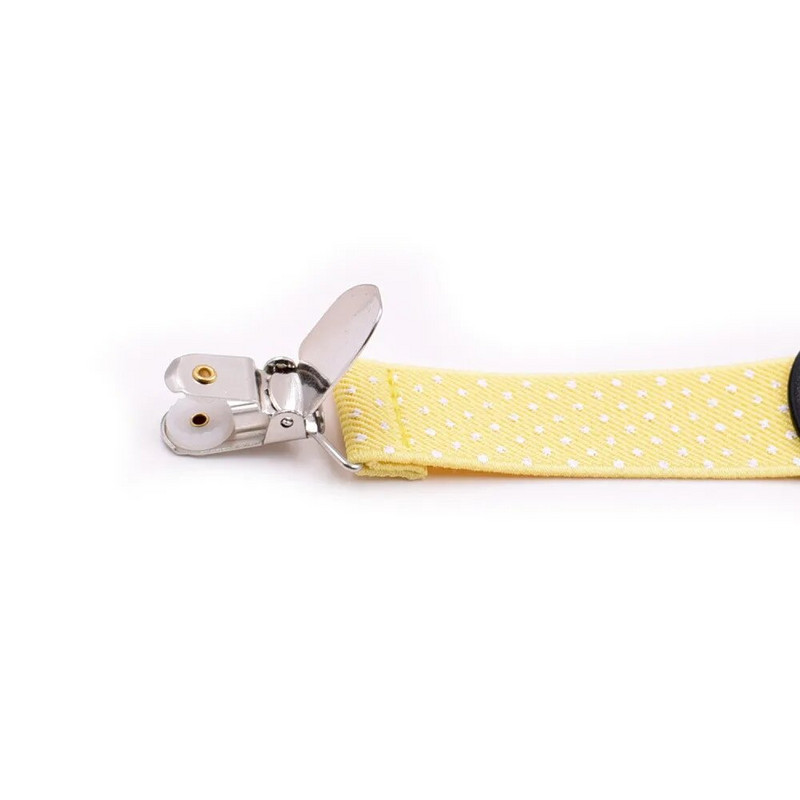 Set papion Europa și America pentru copii, cu 3 bretele cu cleme, cu clemă în formă de Y imprimată, portjartieră galbenă