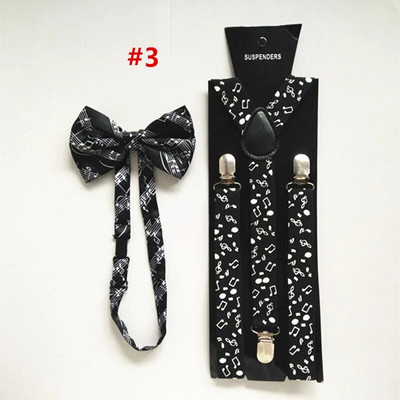 LB018- 2016 m. Nauji vyriški madingi 1 colio pločio juodai balti muzikiniai natos petnešos peteliškės komplektai moteriški petnešėlių komplektai