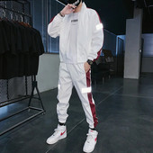 Costum sport cu potrivire a culorilor marca Tide, pentru bărbați, primăvară și toamnă, pentru băieți noi, versiunea coreeană a tendinței de costum casual din două piese