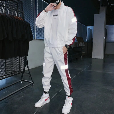 Costum sport cu potrivire a culorilor marca Tide, pentru bărbați, primăvară și toamnă, pentru băieți noi, versiunea coreeană a tendinței de costum casual din două piese