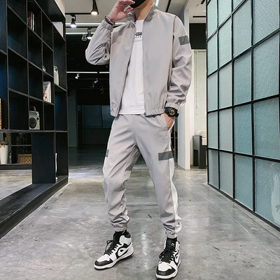 Costum sport cu potrivire a culorilor marca Tide, pentru bărbați, primăvară și toamnă, pentru băieți noi, versiunea coreeană a tendinței de costum casual din două piese