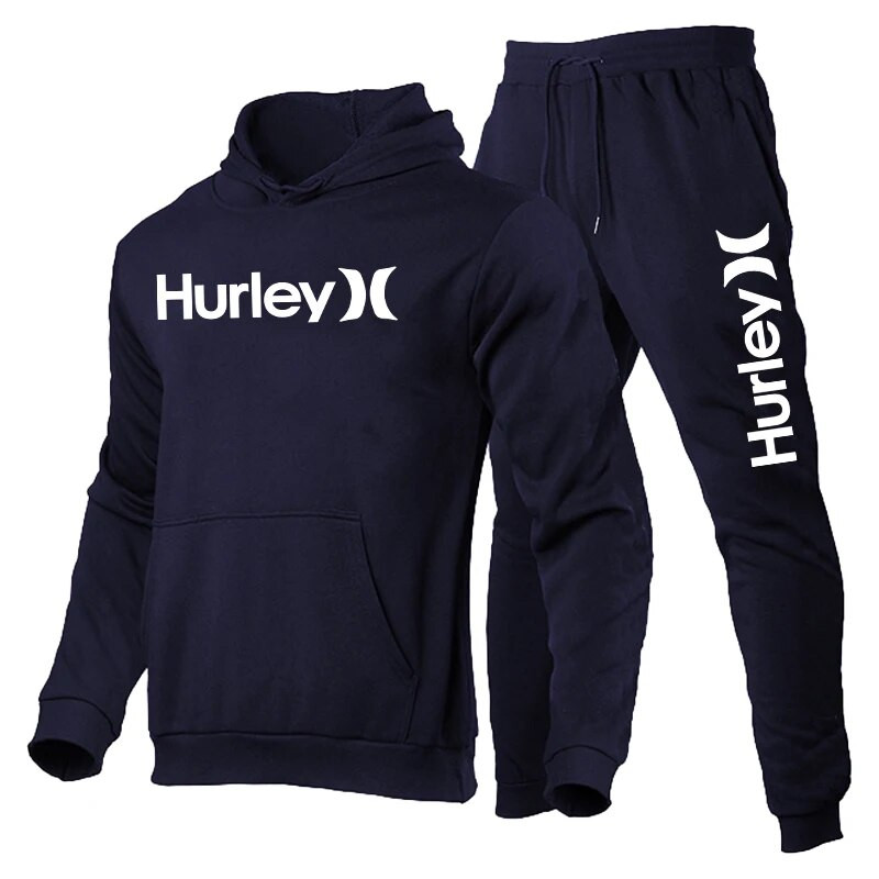 Vyriški sportiniai kostiumai pavasario rudens ilgomis rankovėmis sportinis gobtuvas ir kelnės Vienspalvis bėgimo kostiumas golfo mėgėjams, 2 dalių rinkinys vyrams