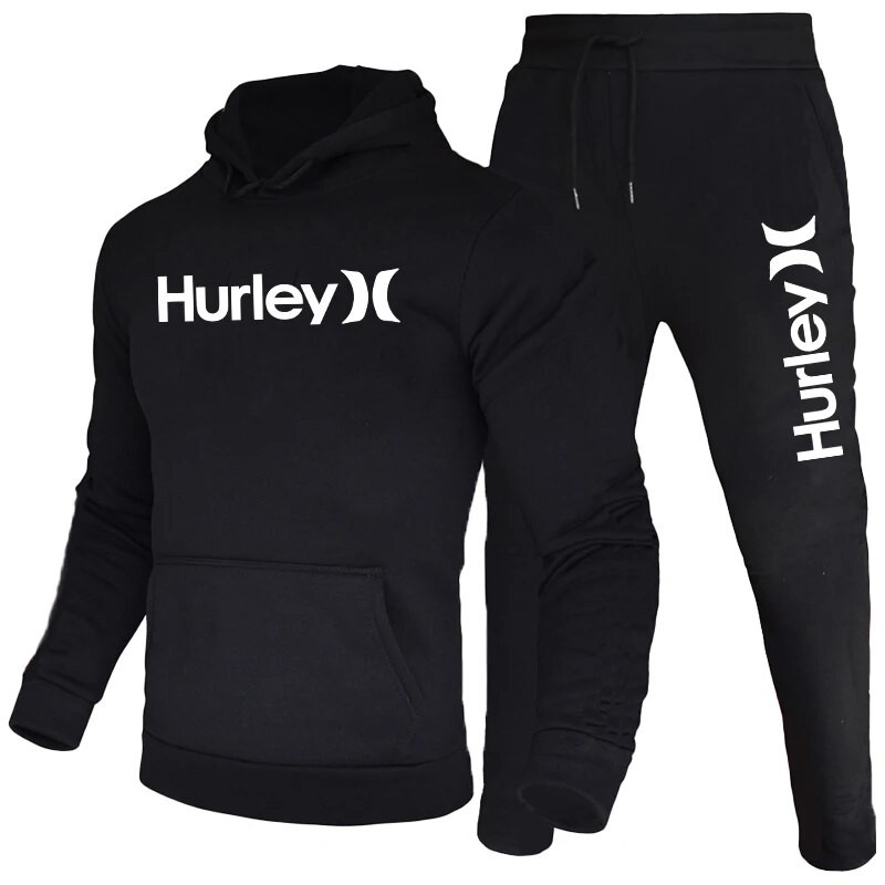 Vyriški sportiniai kostiumai pavasario rudens ilgomis rankovėmis sportinis gobtuvas ir kelnės Vienspalvis bėgimo kostiumas golfo mėgėjams, 2 dalių rinkinys vyrams