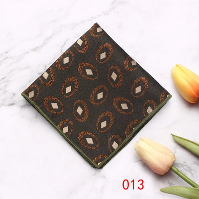 Linbaiway Batista pentru bărbați Esarfe Vintage Floral din poliester Hankies pentru femei Costume formale Accesorii pentru prosop pătrat de buzunar