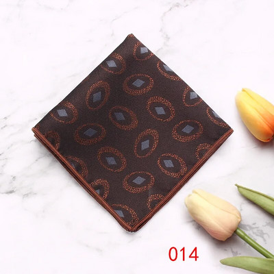 Linbaiway Batista pentru bărbați Esarfe Vintage Floral din poliester Hankies pentru femei Costume formale Accesorii pentru prosop pătrat de buzunar