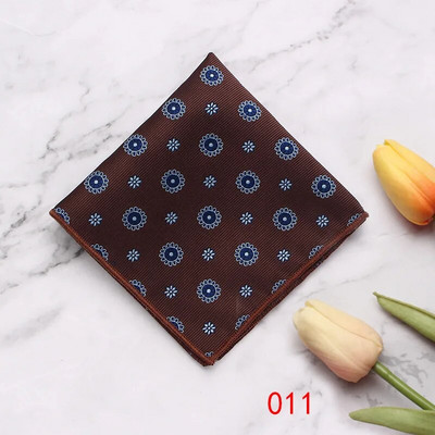 Linbaiway Batista pentru bărbați Esarfe Vintage Floral din poliester Hankies pentru femei Costume formale Accesorii pentru prosop pătrat de buzunar