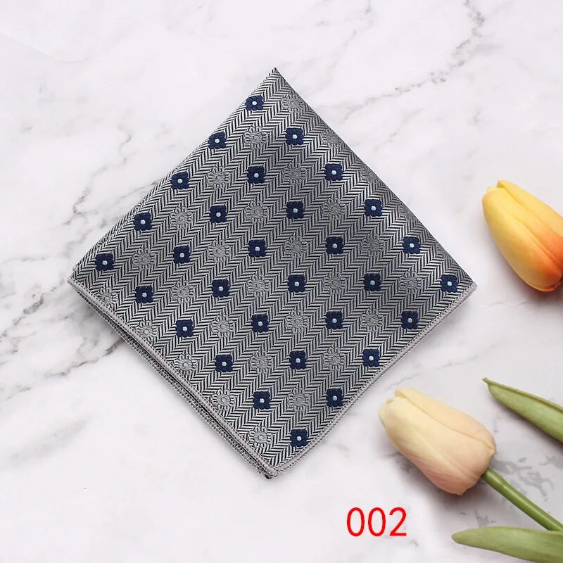 Linbaiway Batista pentru bărbați Esarfe Vintage Floral din poliester Hankies pentru femei Costume formale Accesorii pentru prosop pătrat de buzunar