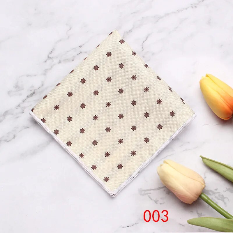 Linbaiway Batista pentru bărbați Esarfe Vintage Floral din poliester Hankies pentru femei Costume formale Accesorii pentru prosop pătrat de buzunar