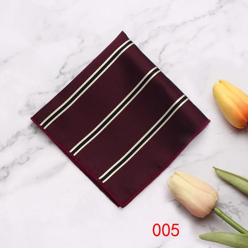 Linbaiway Batista pentru bărbați Esarfe Vintage Floral din poliester Hankies pentru femei Costume formale Accesorii pentru prosop pătrat de buzunar