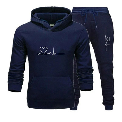 2023, costum de pulover cu glugă pentru bărbați, îmbrăcăminte sport, pulover cu glugă de culoare solidă pentru bărbați + pantaloni de jogging, pulover de înaltă calitate pentru bărbați
