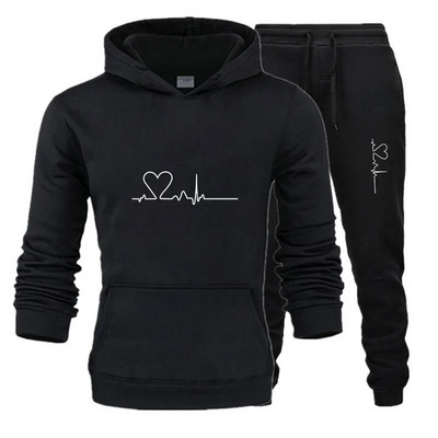 2023, costum de pulover cu glugă pentru bărbați, îmbrăcăminte sport, pulover cu glugă de culoare solidă pentru bărbați + pantaloni de jogging, pulover de înaltă calitate pentru bărbați