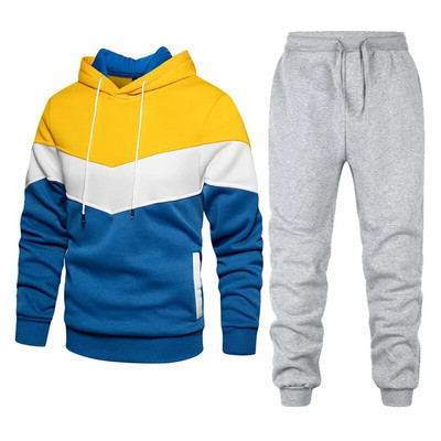 Set de hanorace sport casual pentru bărbați de toamnă și iarnă, cu două seturi de hanorace și pantaloni
