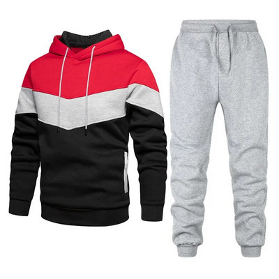 Set de hanorace sport casual pentru bărbați de toamnă și iarnă, cu două seturi de hanorace și pantaloni