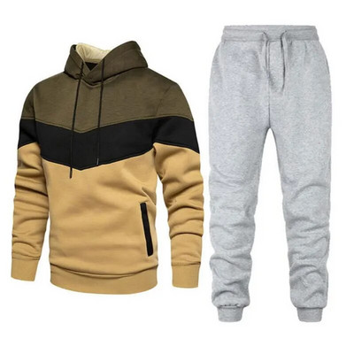 Set de hanorace sport casual pentru bărbați de toamnă și iarnă, cu două seturi de hanorace și pantaloni