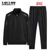 Primăvară Toamnă Bărbați Sport Ocazional Joggeri Trening Seturi Trening Bărbați Îmbrăcăminte sport Costume Fitness 2 Piese Set Bărbați Plus Size 8XL