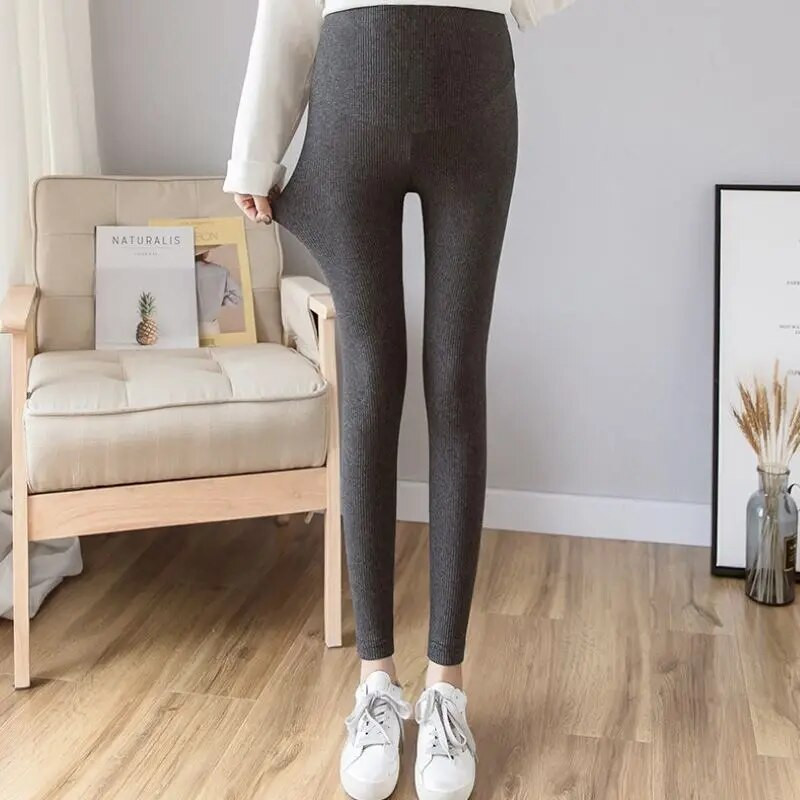 Pavasario ruduo reguliuojamos moteriškos kelnės nėščioms moterims antblauzdžiai nėščiosioms vertikalios juostelės kelnės Oversize nėščiųjų rūbai