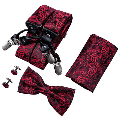 Πράσινο Μπλε Αντρικό Σετ Ζαρτιέρες Μεταξωτό Παπιγιόν 6 Κλιπ Ζώνη Μέσης Βραχίονες Vintage Ανδρικές Ελαστικές Γαμήλια Πάρτι Barry.Wang