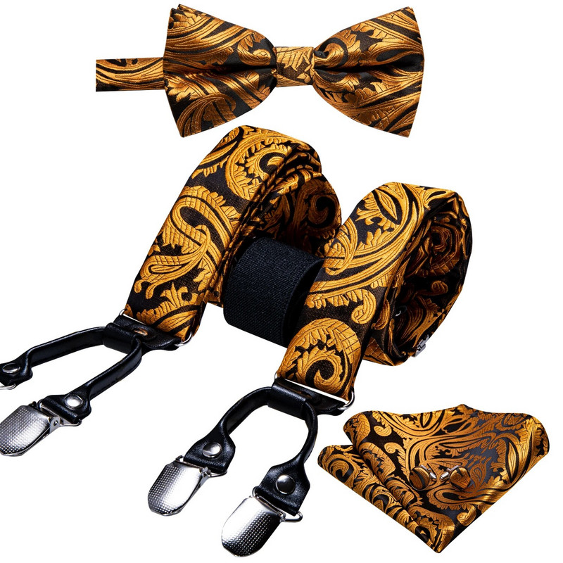 Πράσινο Μπλε Αντρικό Σετ Ζαρτιέρες Μεταξωτό Παπιγιόν 6 Κλιπ Ζώνη Μέσης Βραχίονες Vintage Ανδρικές Ελαστικές Γαμήλια Πάρτι Barry.Wang