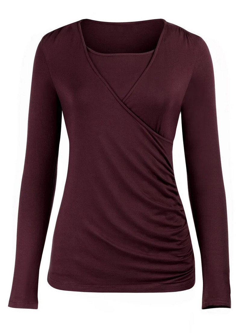 Nauji nėščių moterų marškinėliai Nėščiosioms Palaidinė Žindymo Laisvalaikio viršūnės ilgomis rankovėmis Dryžuota Nėštumo žindymo žindymo marškinėliai