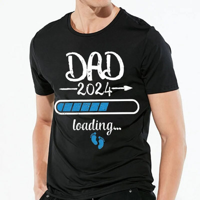 2024 m. Nauji mielas tėtis + mama + kūdikis marginti poros marškinėliai nėščiosioms, pranešimo apie nėštumą marškinėliai, pora nėščių marškinėlių drabužiai