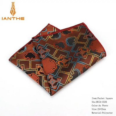 Batiste de mătase de marcă Paisley, țesute, model pentru bărbați, pentru afaceri, casual, pentru bărbați, buzunare pătrate, batistă, pentru nuntă, prosop