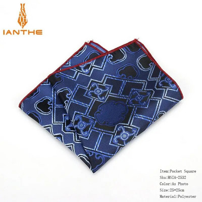 Batiste de mătase de marcă Paisley, țesute, model pentru bărbați, pentru afaceri, casual, pentru bărbați, buzunare pătrate, batistă, pentru nuntă, prosop