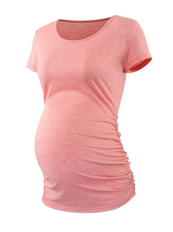 LIU &QU Дрехи за бременни Горнище за бременни с V-образно деколте Тениски за бременни Дамско облекло Тениска за бременни Ropa Mujer S-XL